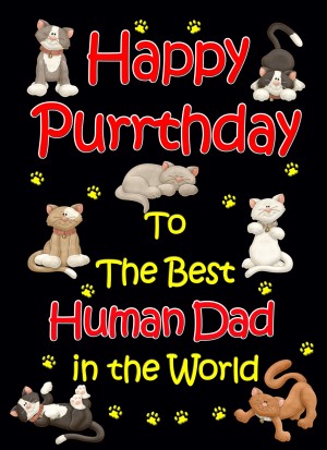From The Cat Birthday Card (Black, Human Dad, Happy Purrthday)
