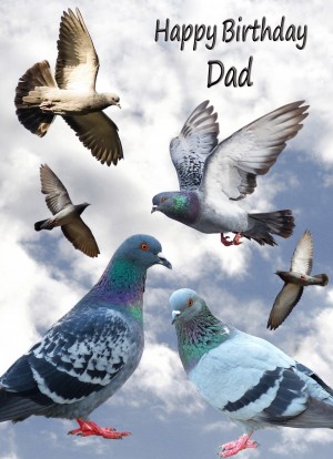 Racing Homing Pigeon Dad Birthday Card