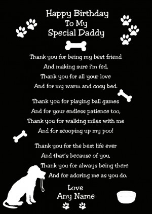 Personalised From the Dog Birthday Card (Black)