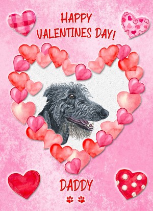 Lurcher Dog Valentines Day Card (Happy Valentines, Daddy)