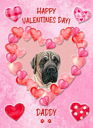Bull Mastiff Dog Valentines Day Card (Happy Valentines, Daddy)
