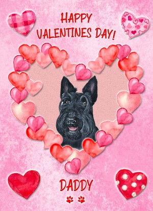 Scottish Terrier Dog Valentines Day Card (Happy Valentines, Daddy)