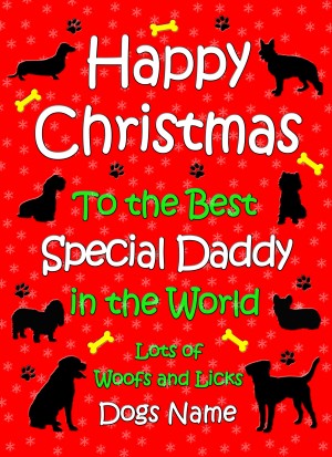 Personalised From The Dog Christmas Card (Special Daddy, Red)