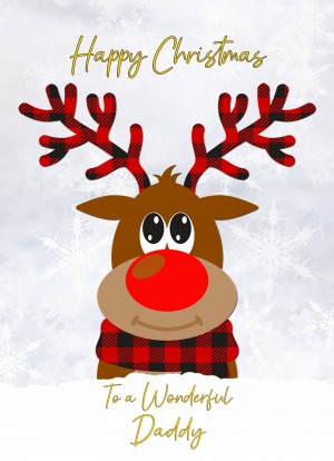 Christmas Card For Daddy (Reindeer Cartoon)