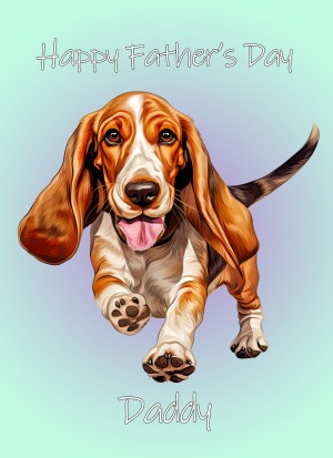 Basset Hound Dog Fathers Day Card For Daddy