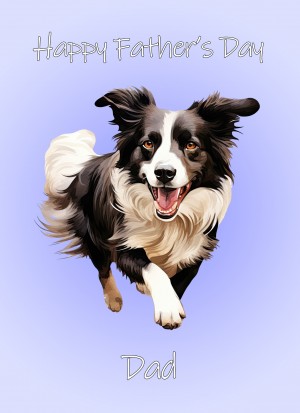Border Collie Dog Fathers Day Card For Daddy