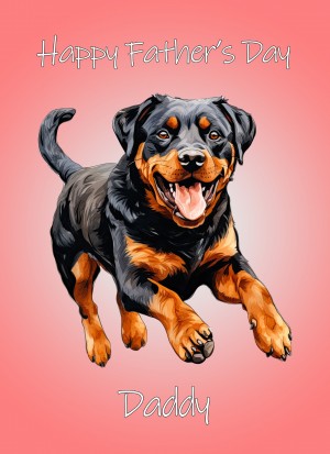 Rottweiler Dog Fathers Day Card For Daddy