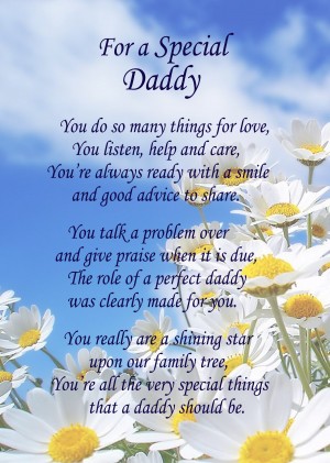 Special Daddy Poem Verse Greeting Card
