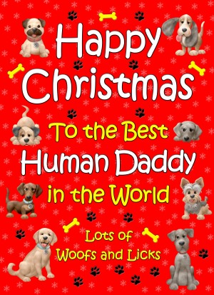 From The Dog  Christmas Card (Red, Human Daddy, Happy Christmas)