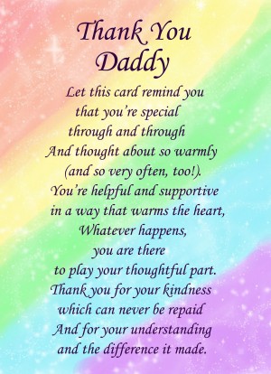 Thank You 'Daddy' Poem Verse Greeting Card