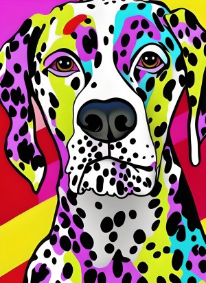 Dalmatian Dog Colourful Abstract Art Blank Greeting Card