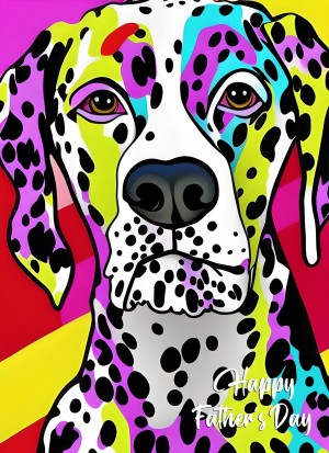 Dalmatian Dog Colourful Abstract Art Fathers Day Card