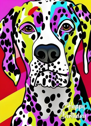 Dalmatian Dog Colourful Abstract Art Birthday Card