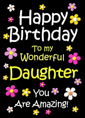 Daughter Birthday Card (Black)