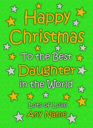 Personalised Daughter Christmas Card (Green)