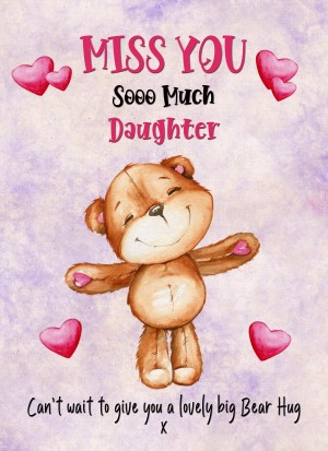 Missing You Card For Daughter (Hearts)