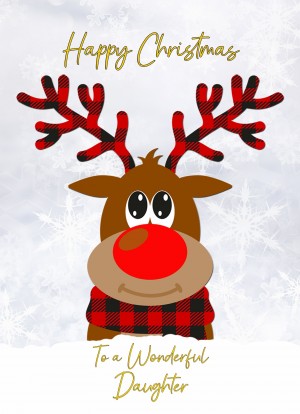Christmas Card For Daughter (Reindeer Cartoon)