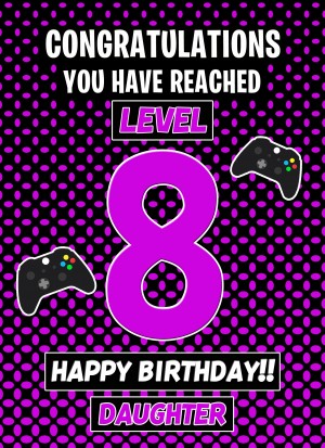 8th Level Gamer Birthday Card (Daughter)