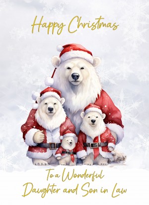 Christmas Card For Daughter and Son in Law (Polar Bear Family Art)
