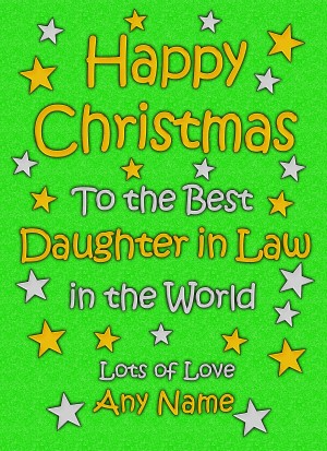 Personalised Daughter in Law Christmas Card (Green)