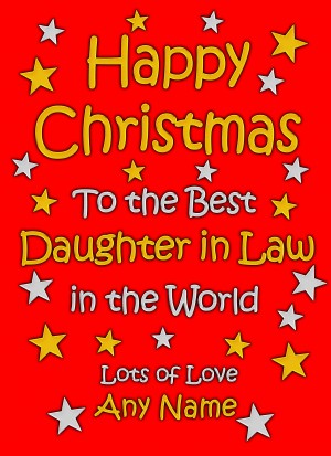Personalised Daughter in Law Christmas Card (Red)
