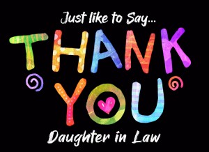 Thank You 'Daughter in Law' Greeting Card