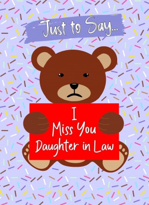 Missing You Card For Daughter in Law (Bear)
