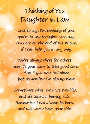 Thinking of You 'Daughter in Law' Poem Verse Greeting Card
