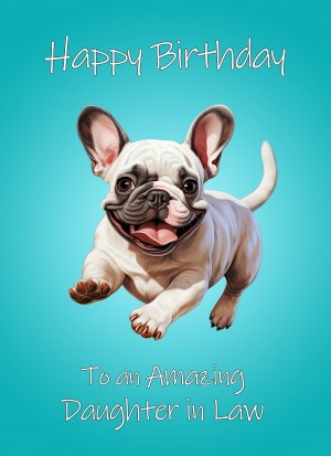 French Bulldog Dog Birthday Card For Daughter in Law
