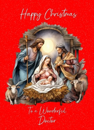 Christmas Card For Doctor (Nativity Scene)