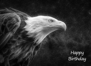 Eagle Black and White Art Birthday Card