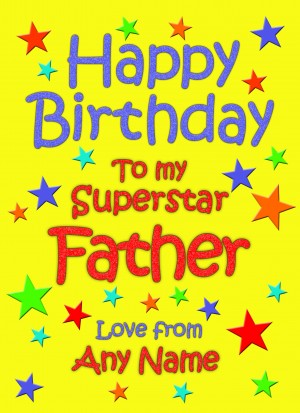 Personalised Father Birthday Card (Yellow)
