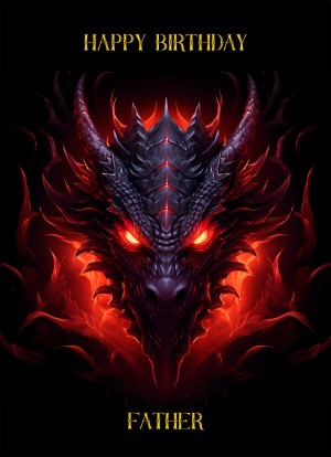 Gothic Fantasy Dragon Birthday Card For Father (Design 1)