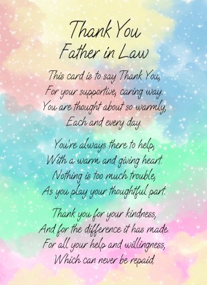 Thank You Poem Verse Card For Father in Law