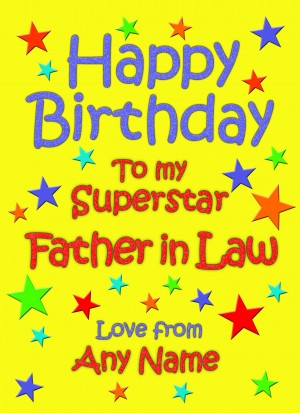 Personalised Father in Law Birthday Card (Yellow)
