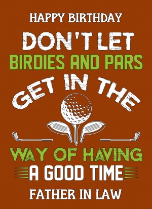 Funny Golf Birthday Card for Father in Law (Design 3)