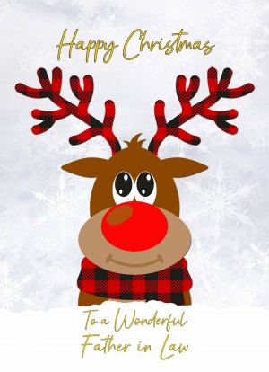 Christmas Card For Father in Law (Reindeer Cartoon)