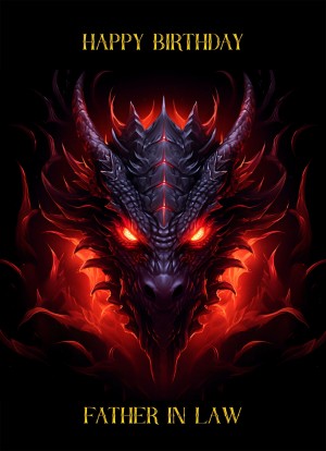 Gothic Fantasy Dragon Birthday Card For Father in Law (Design 1)