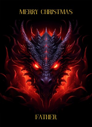 Gothic Fantasy Dragon Christmas Card For Father (Design 1)