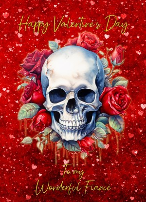 Valentines Day Card for Fiance (Fantasy Skull, Design 1)
