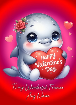 Personalised Valentines Day Card for Fiancee (Dolphin)