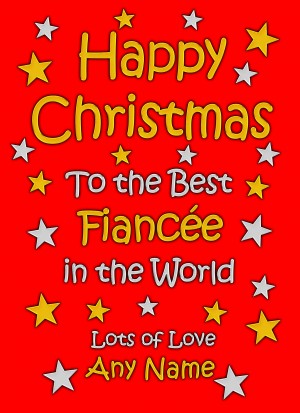 Personalised Fiancee Christmas Card (Red)