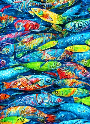 Fish Colourful Art Blank Greeting Card