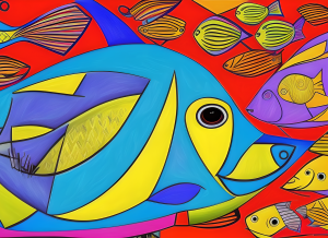 Fish Animal Colourful Abstract Art Blank Greeting Card