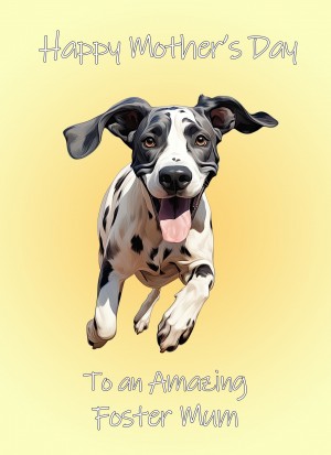 Great Dane Dog Mothers Day Card For Foster Mum