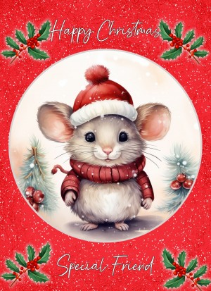 Christmas Card For Special Friend (Globe, Mouse)