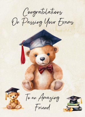 Graduation Passing Exams Congratulations Card For Friend (Design 3)
