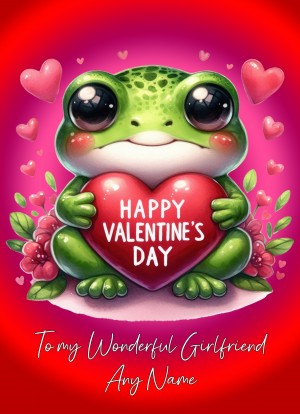 Personalised Valentines Day Card for Girlfriend (Frog)
