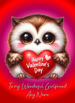 Personalised Valentines Day Card for Girlfriend (Owl)