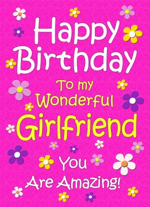 Girlfriend Birthday Card (Cerise)